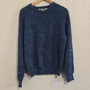 Vintage Women Chunky Knit Sweater Navy In An Extra Large By Make "SWEATERS"